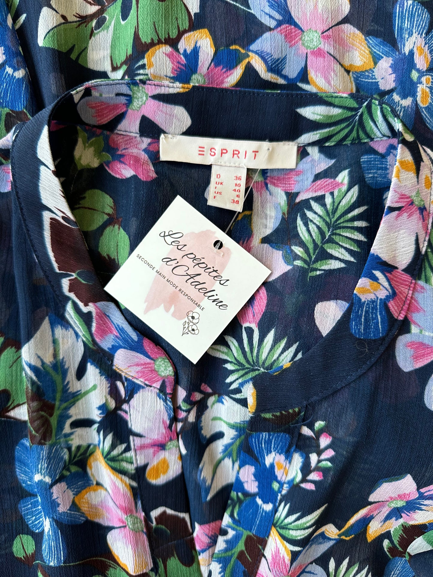 Robe longue en toile de viscose fleurie T.38