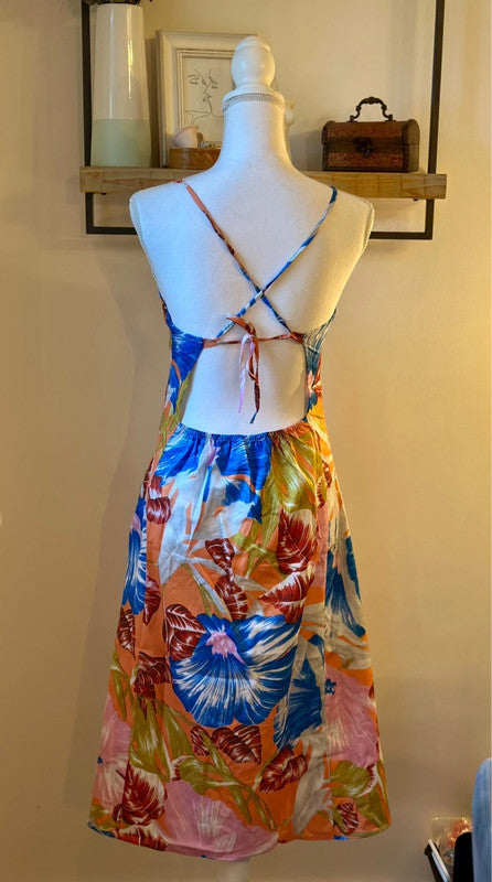 Robe dos nu imprimé fleuri T.34/36