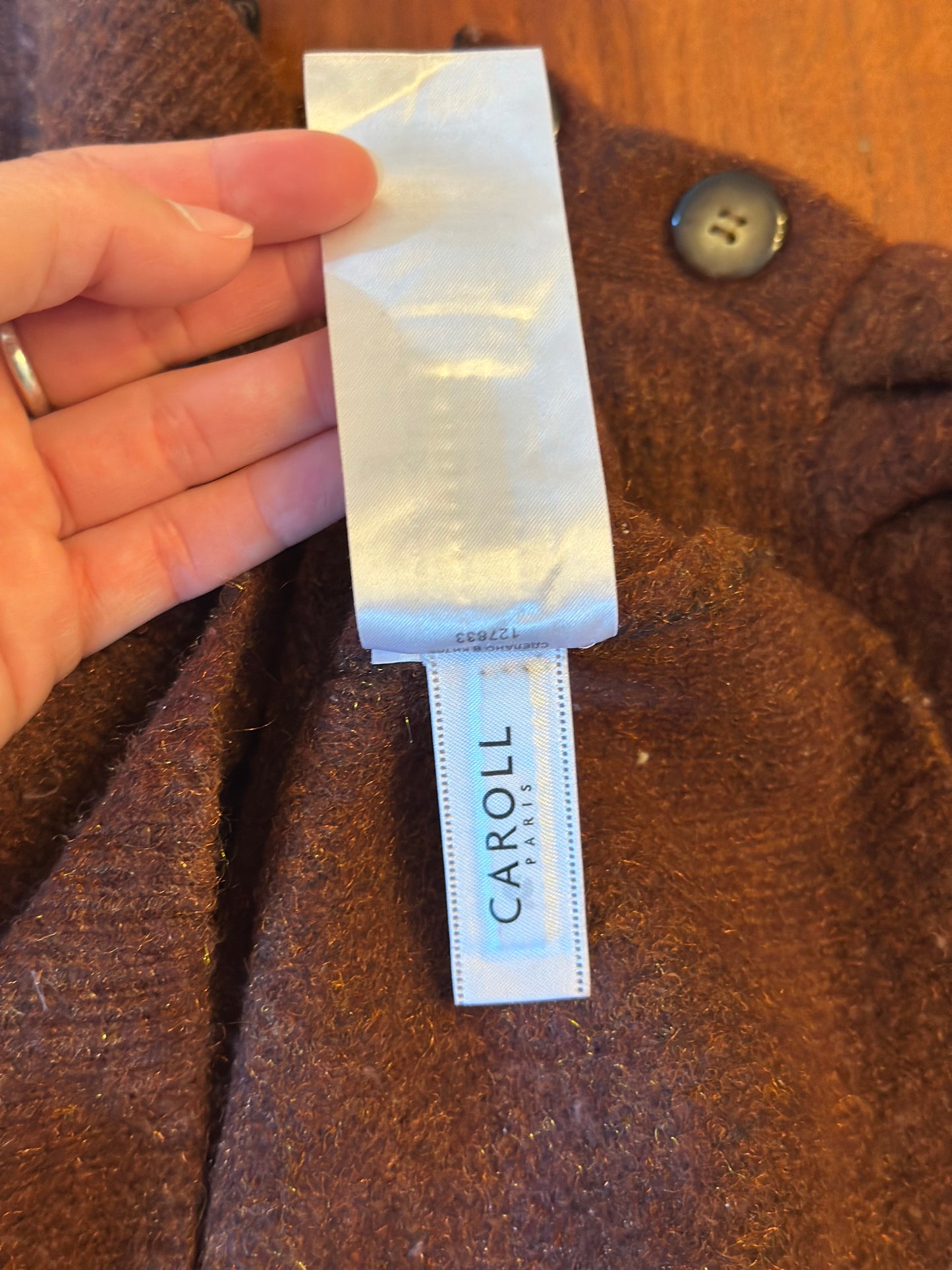 Pull en laine rayé marron T.36
