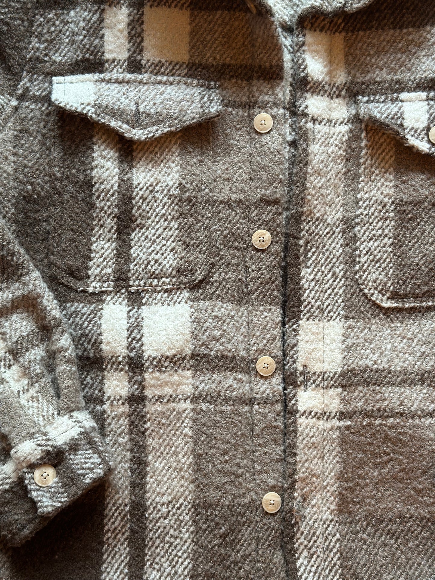 Veste surchemise à carreaux marron T.38