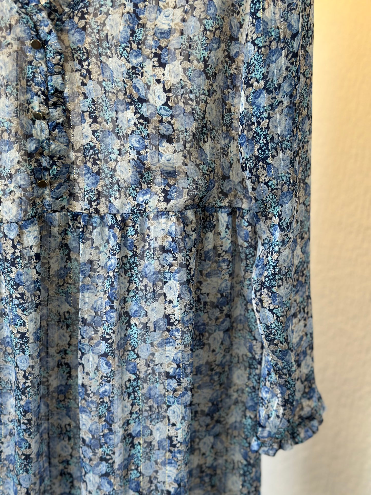 Robe fluide à imprimé fleuri bleu T.36/38