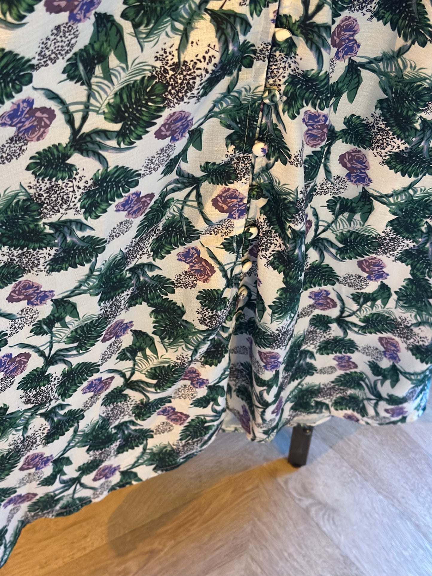 Robe mi-longue imprimée florale T.36