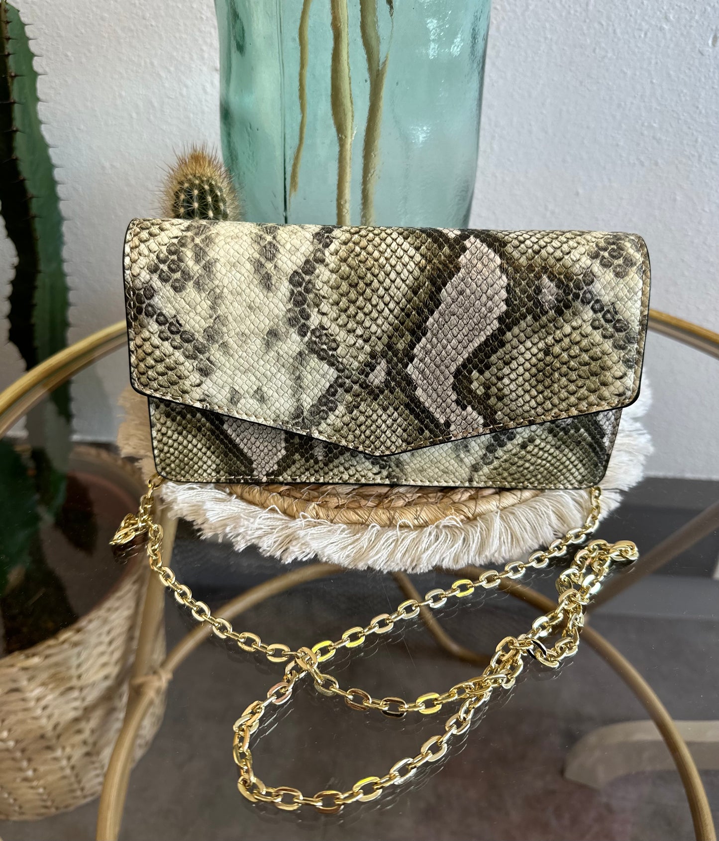 Sac bandoulière en simili cuir imprimé serpent neuf