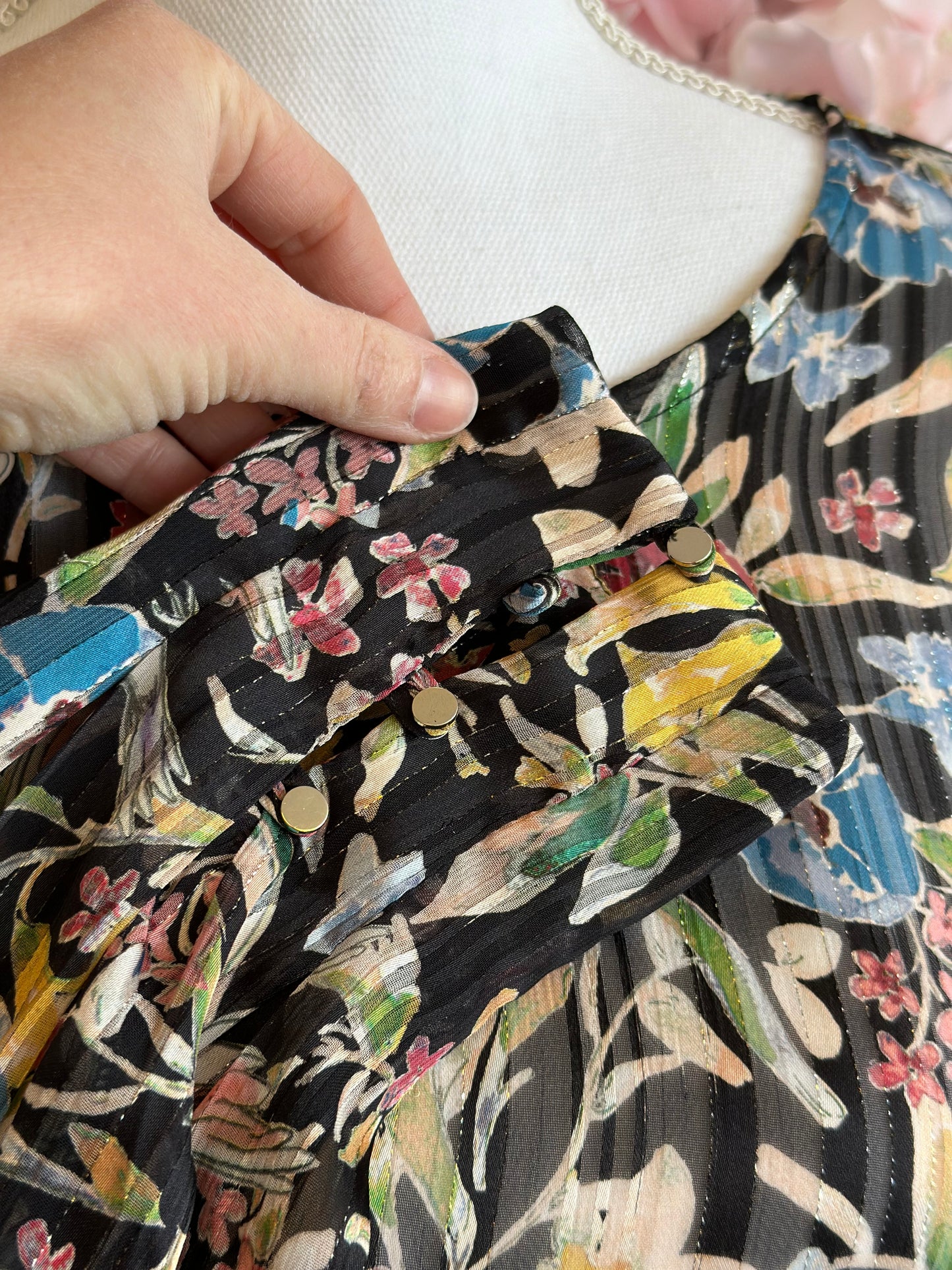 Belle blouse fluide à imprimé fleuri coloré T.44