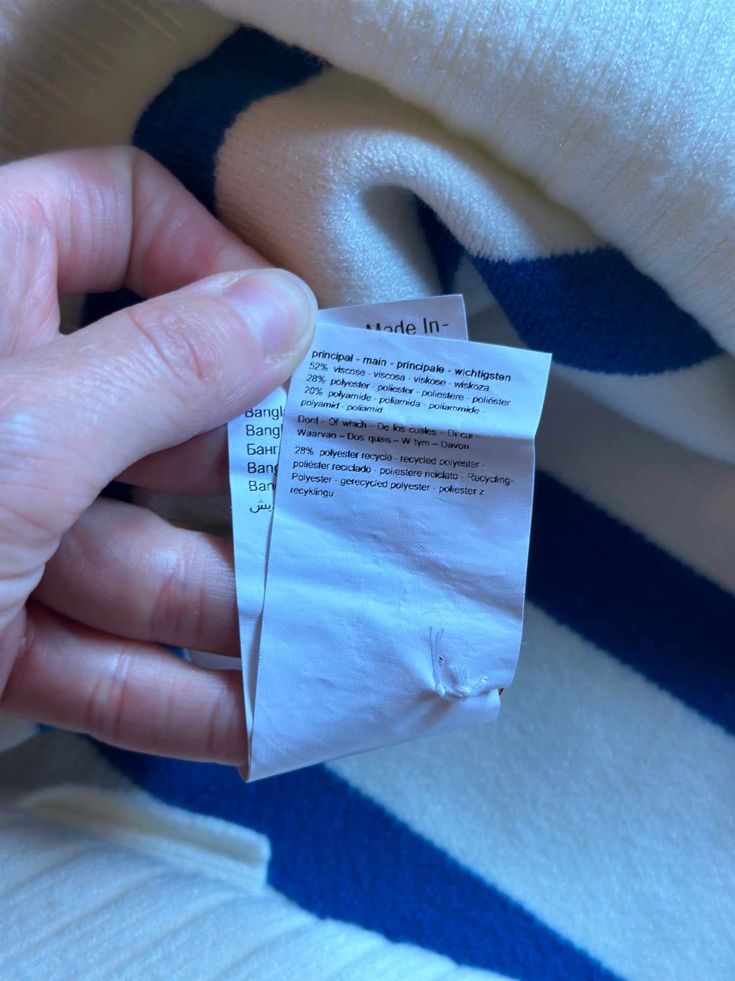 Pull en maille marinière col cheminée avec boutons dorés, neuf, T.34 oversize
