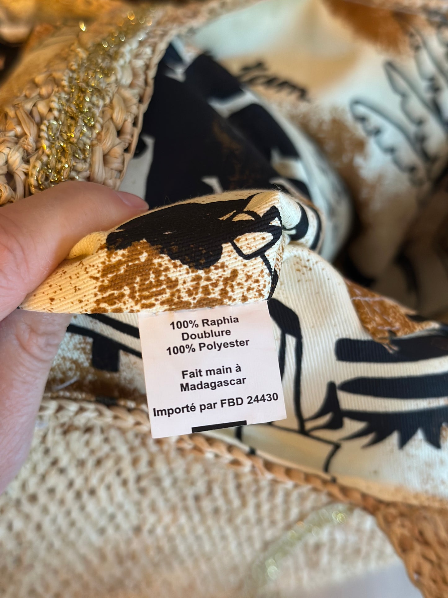 Sac en raphia fait main Madagascar – cuir