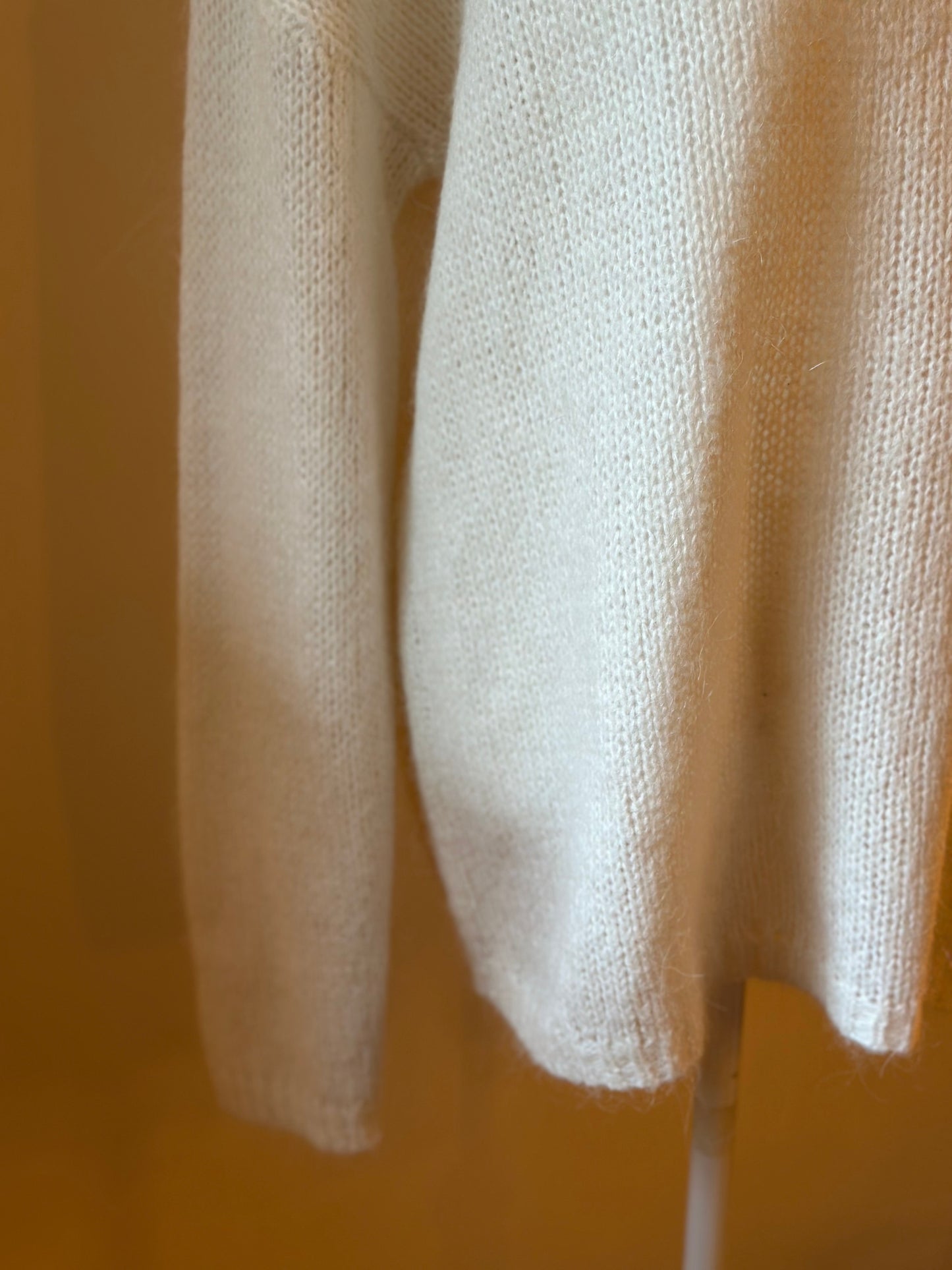 Pull oversize en laine et mohair blanc T.U