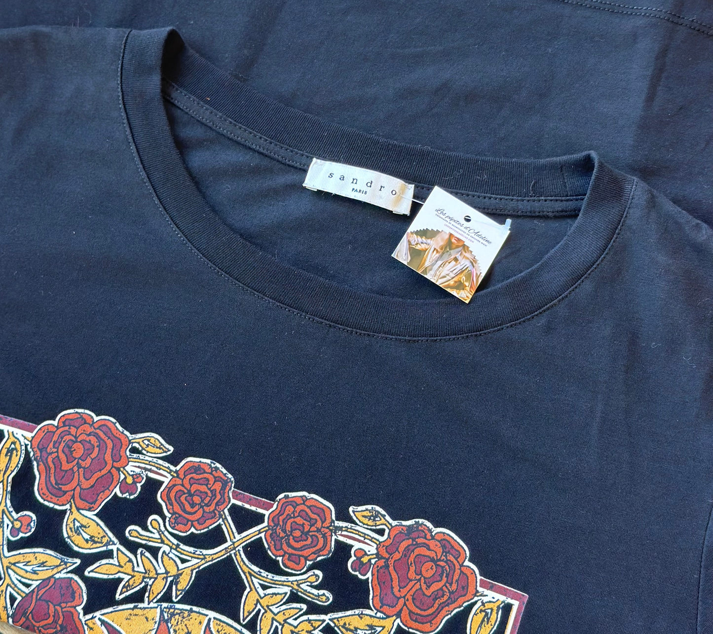 T-shirt noir en coton avec imprimé “Wild Summer”, T36