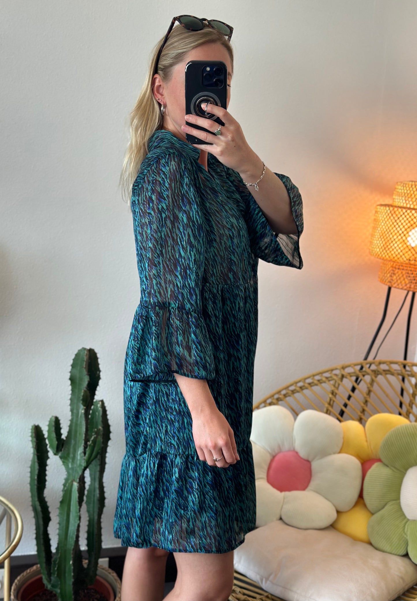 Robe d’été fluide à motifs bleus, T.36