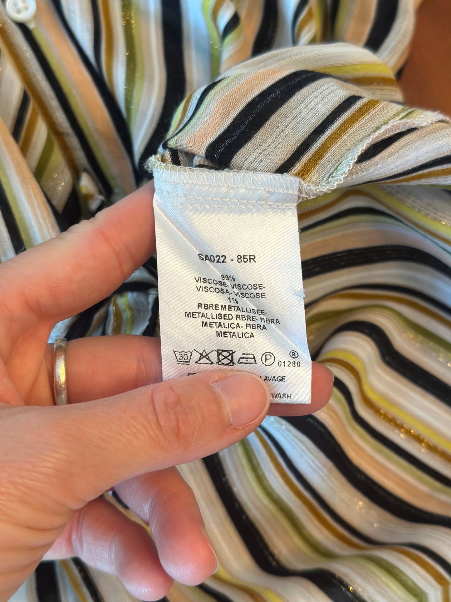Chemise à rayures multicolores T.42