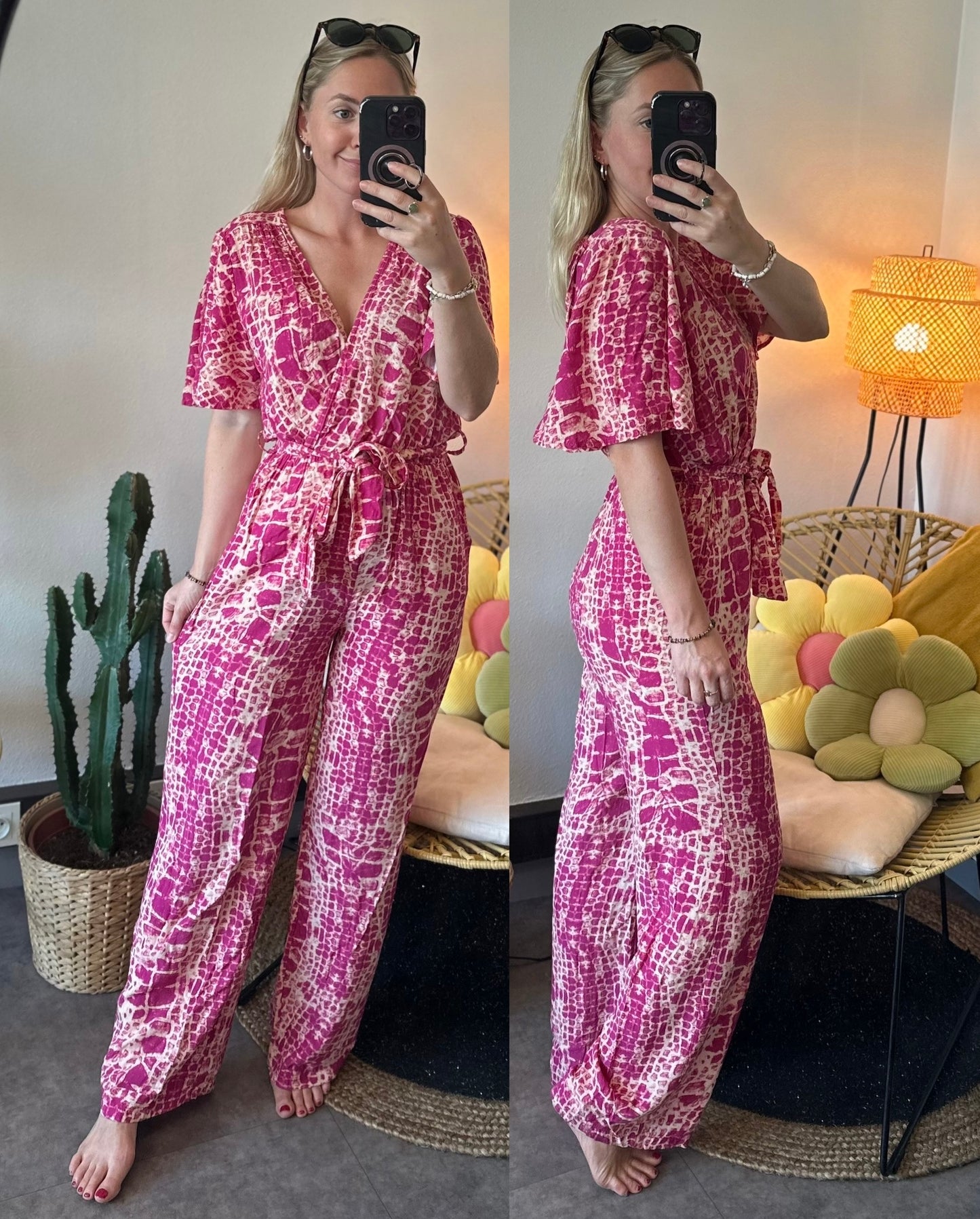 Combinaison imprimée tie and dye rose modèle Jude T.36