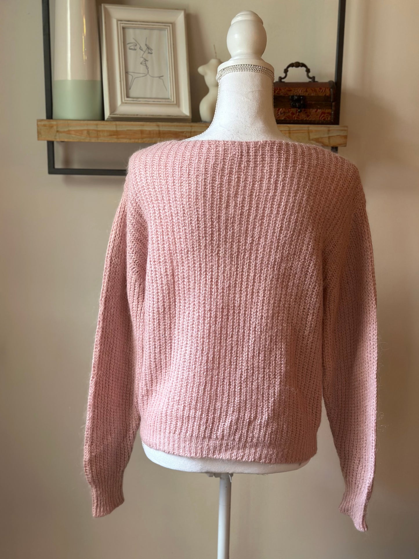 Pull rose clair en alpaga T.36