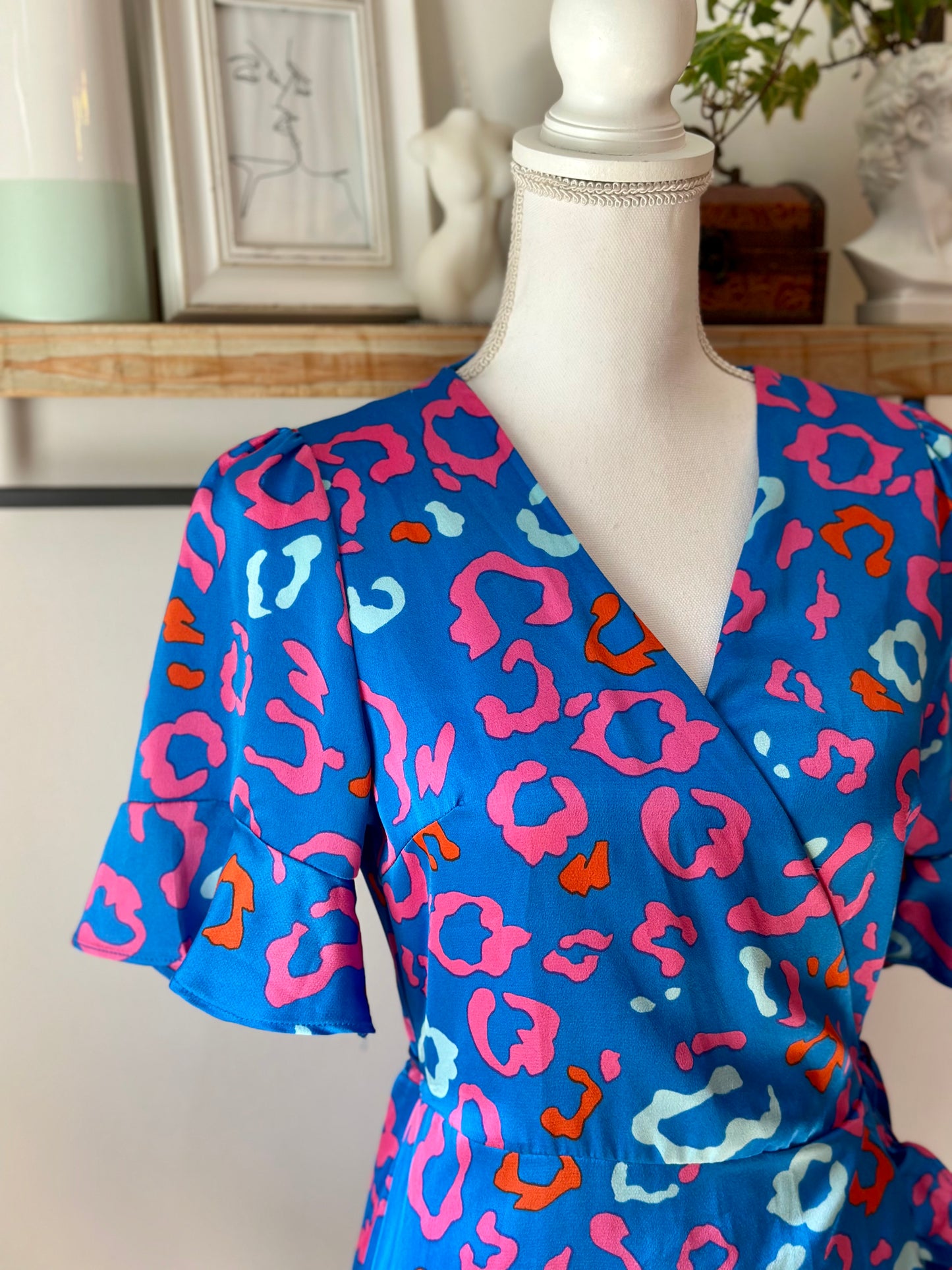 Robe portefeuille imprimé léopard coloré T.40