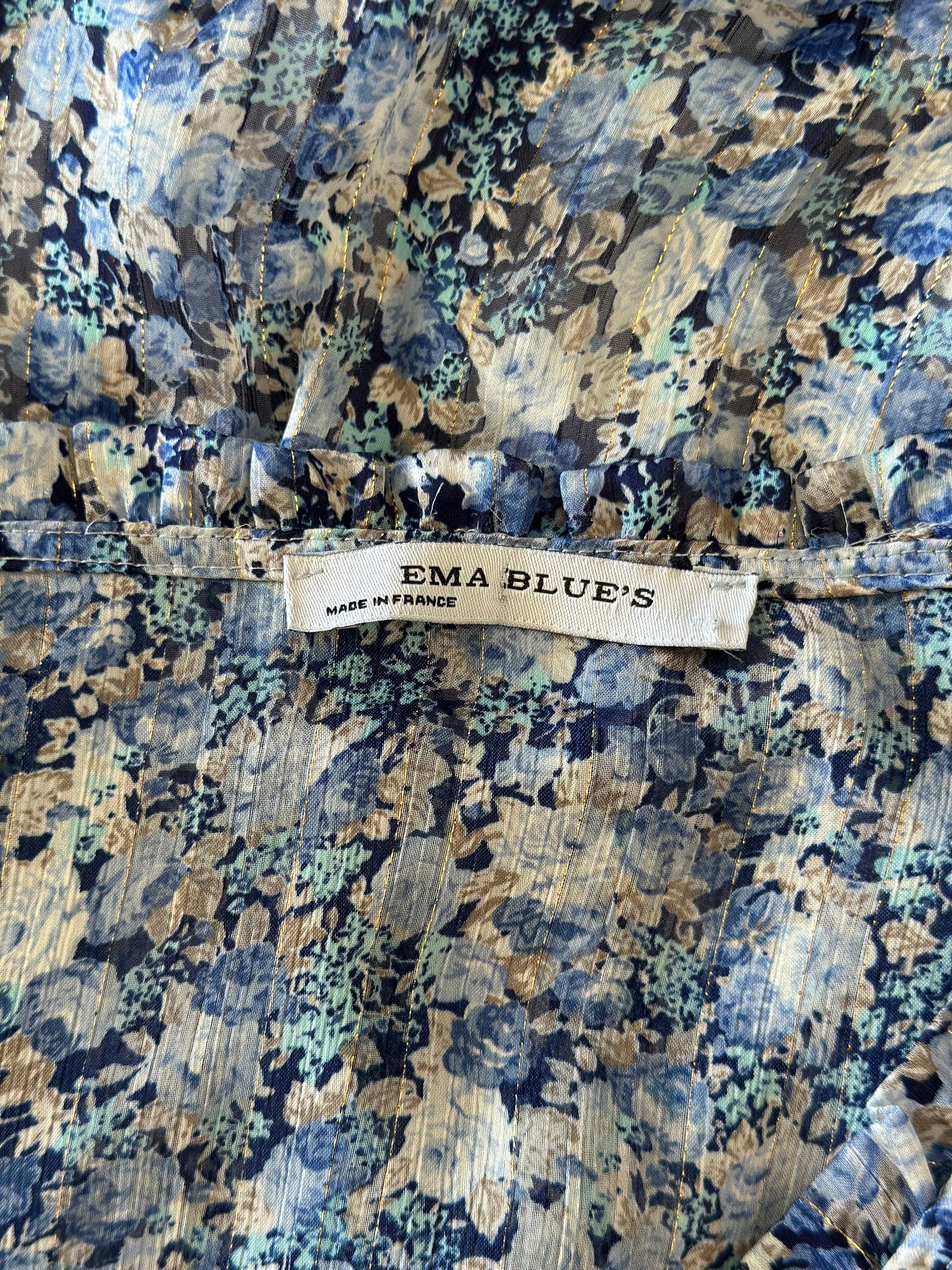Robe fluide à imprimé fleuri bleu T.36/38