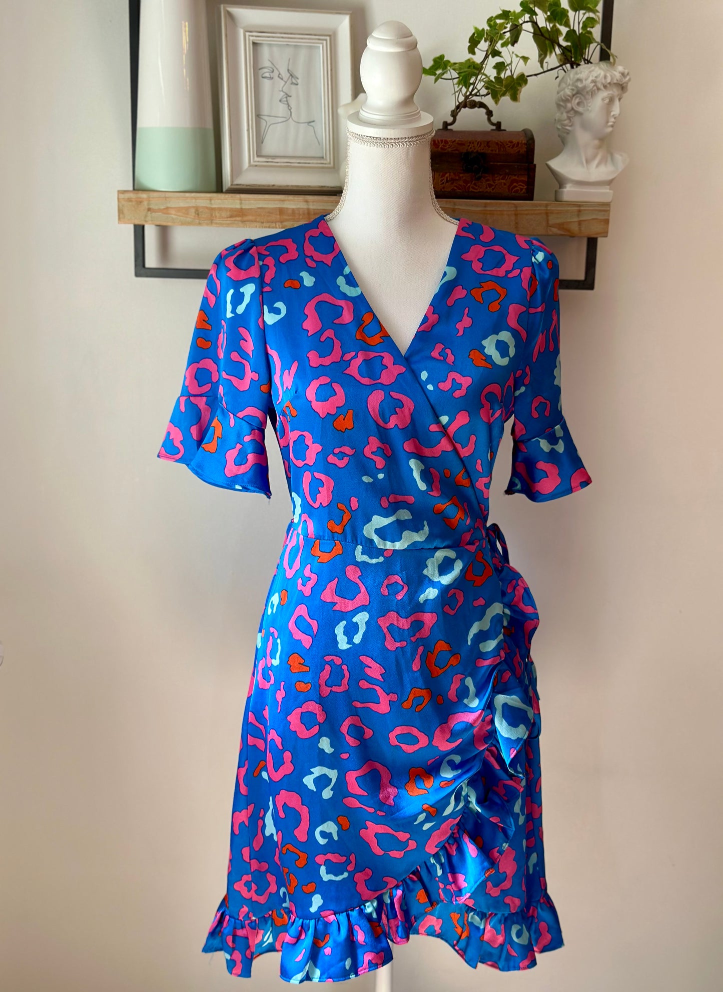 Robe portefeuille imprimé léopard coloré T.40