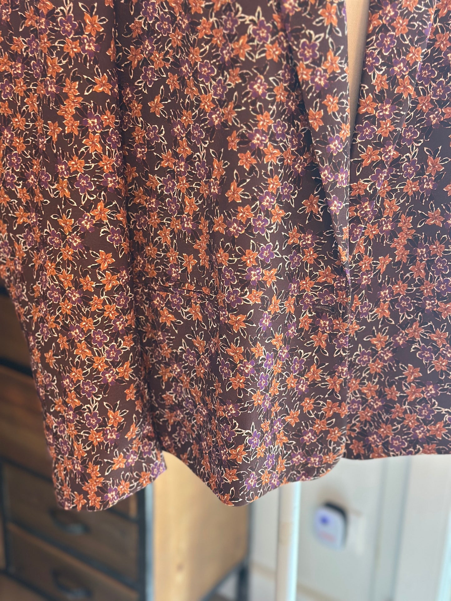 Veste blazer imprimé floral marron T.44