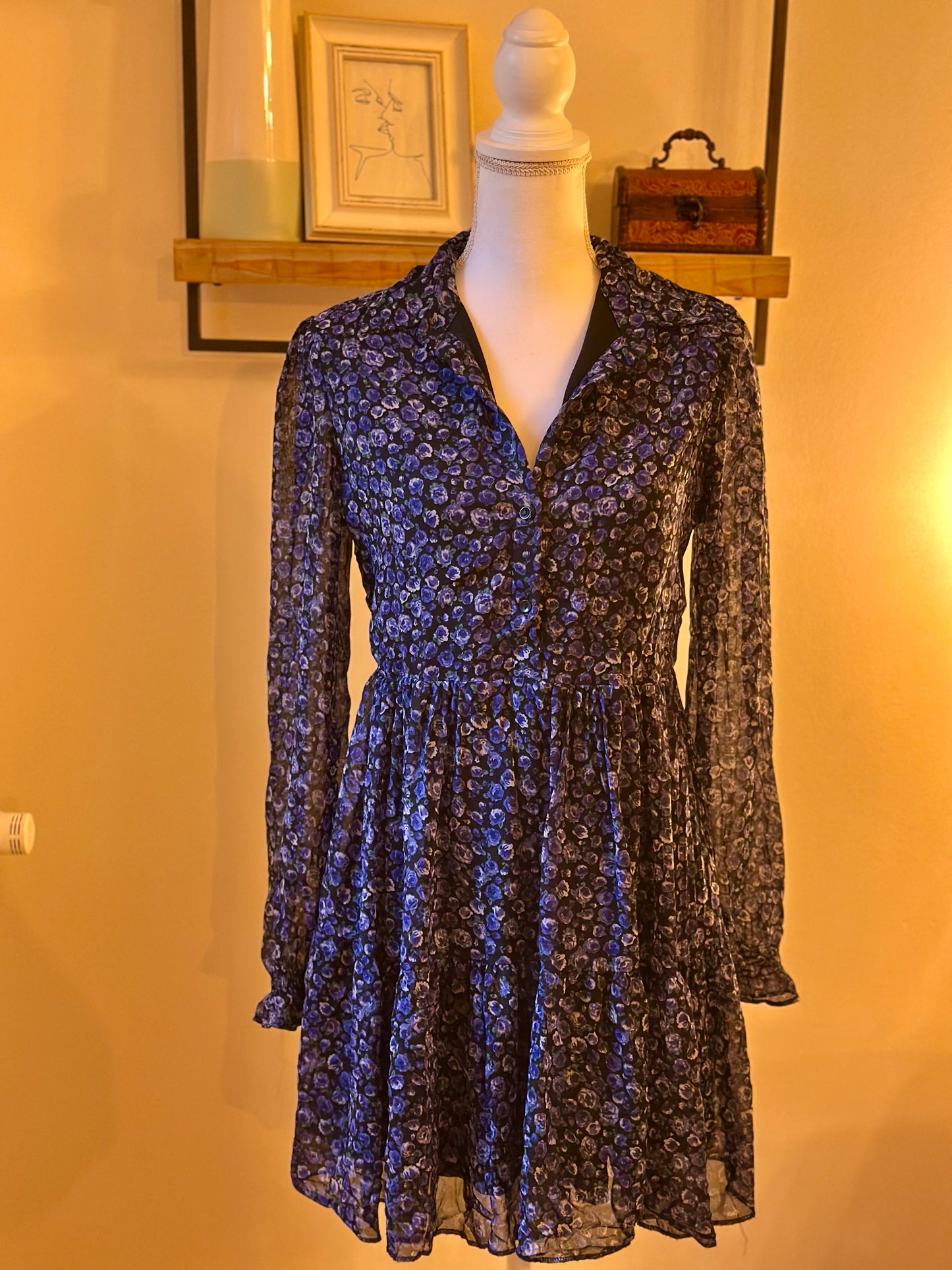 Robe fleurie bleue T.38