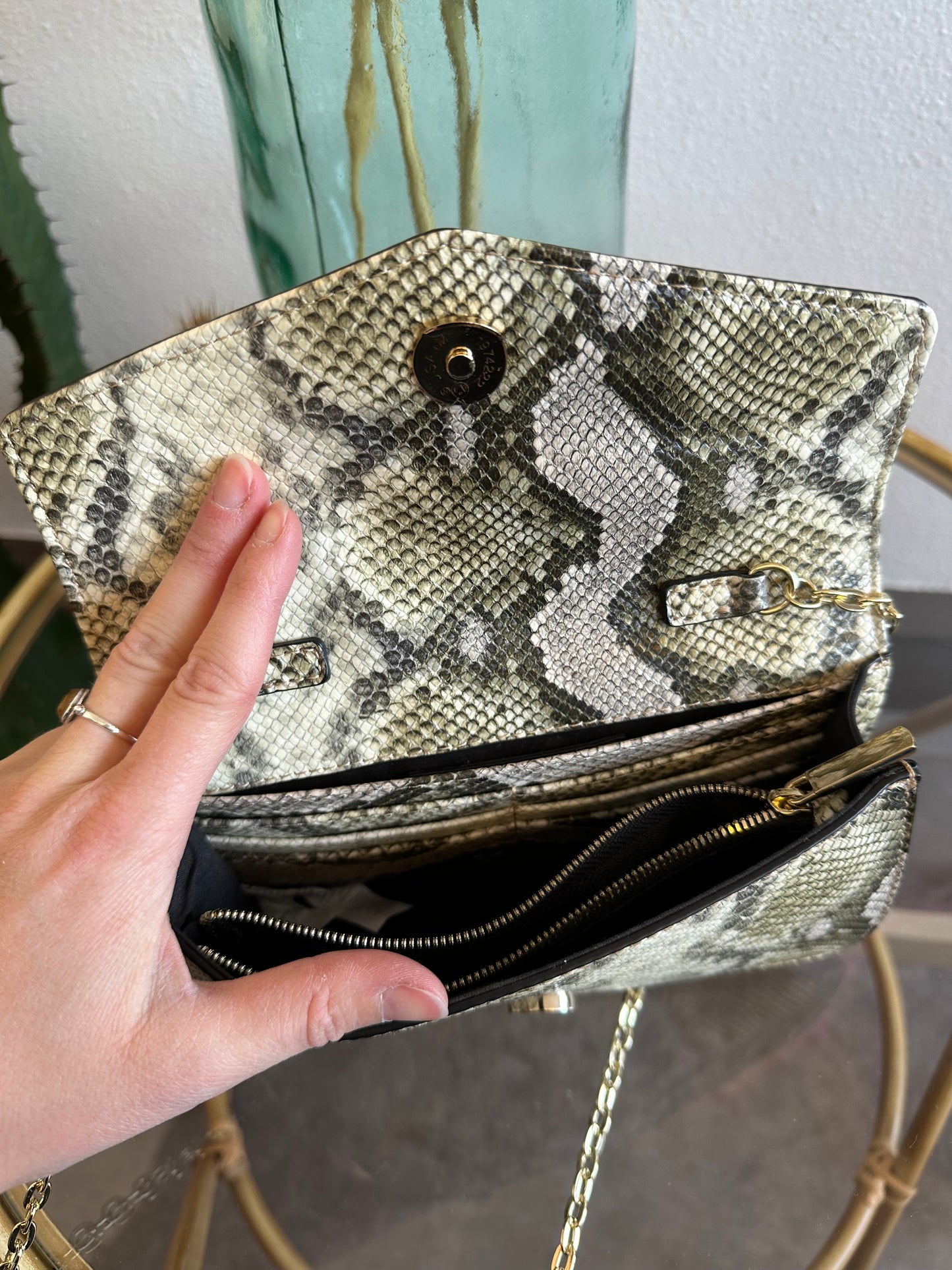Sac bandoulière en simili cuir imprimé serpent neuf