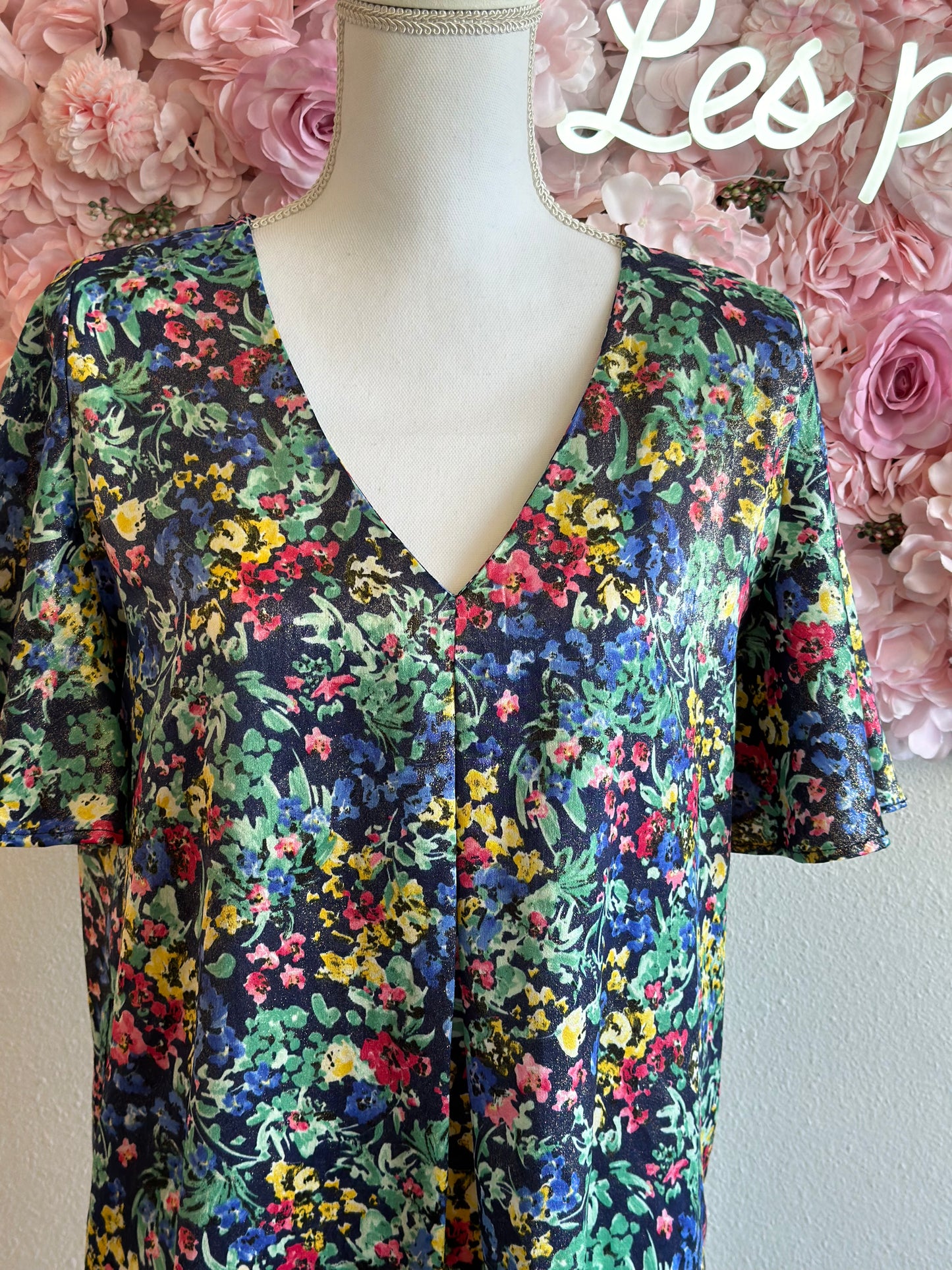 Robe midi à motifs fleuris colorés T.36