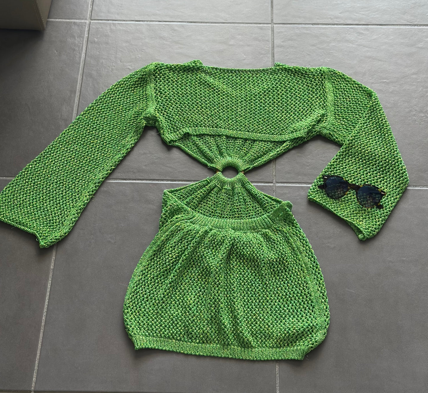 Robe d’été en maille scintillante verte T.36