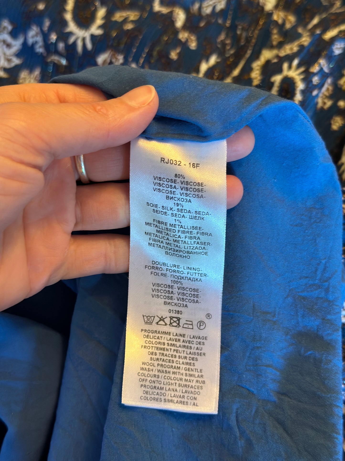Robe plissée imprimé cachemire lurex T.36
