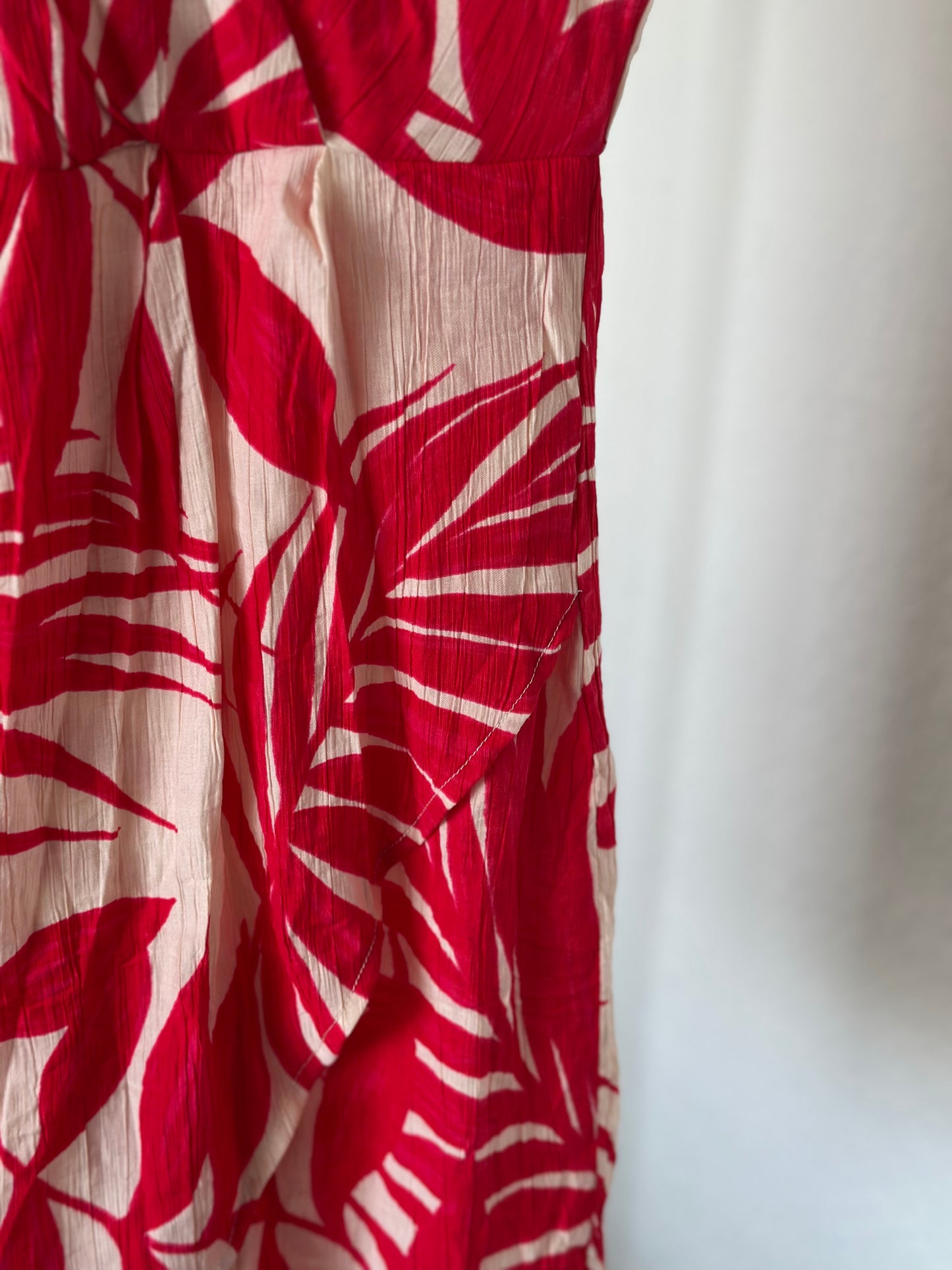 Robe midi fleurie rose T.36