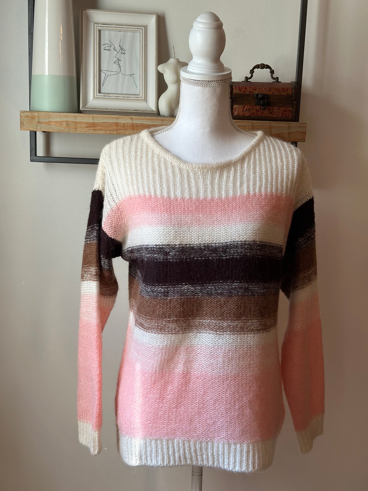 Pull rayé laine et mohair T.36