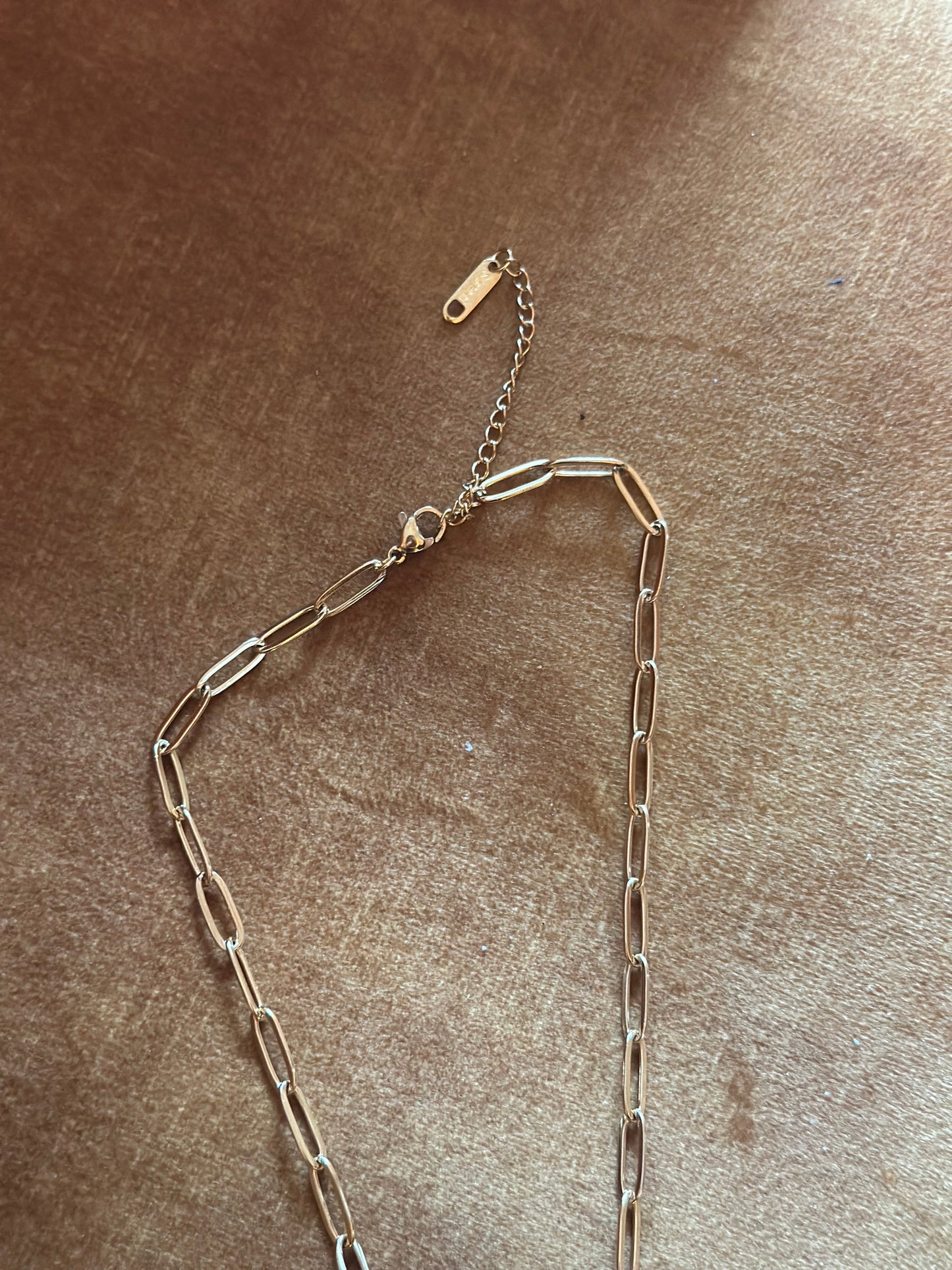 Collier chaîne dorée acier inoxydable – pendentif citron coloré