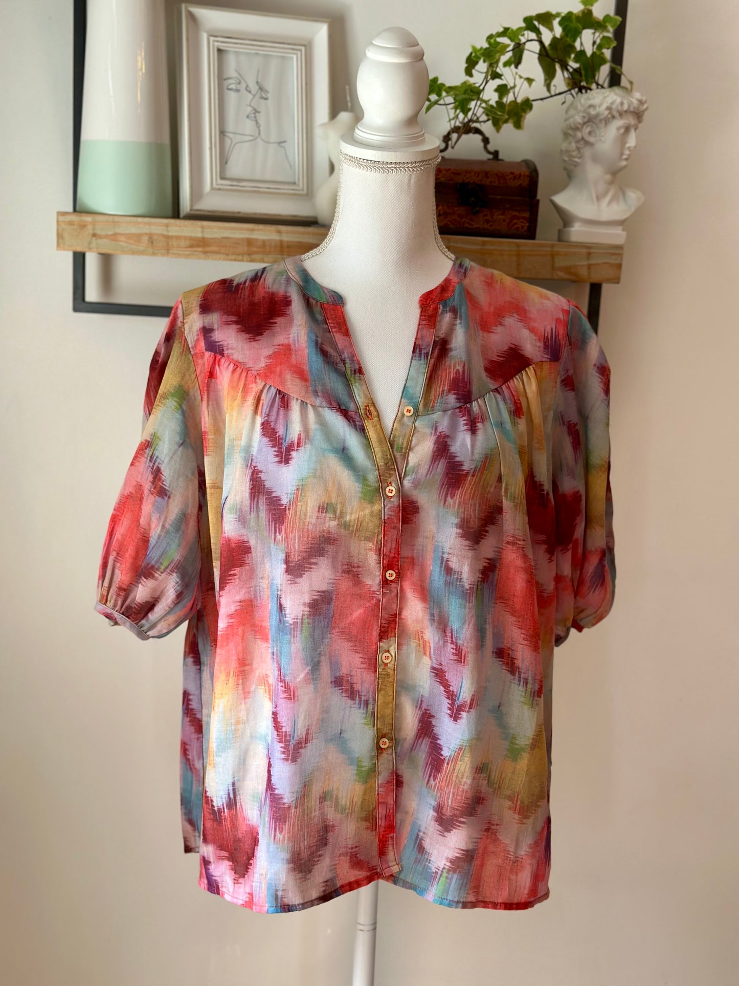 Blouse ample imprimé coloré T.40