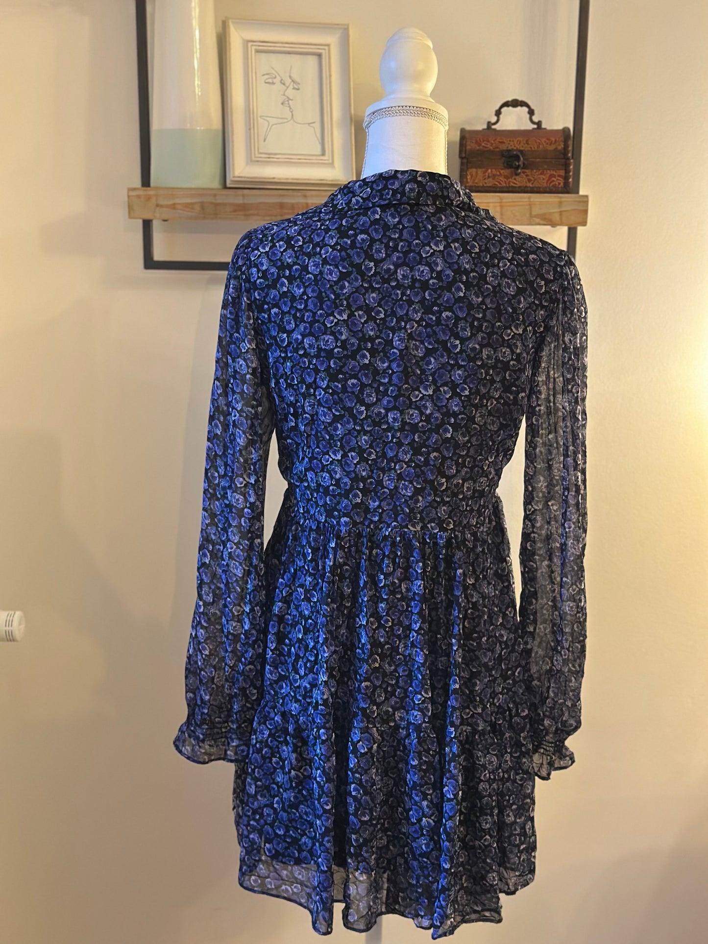Robe fleurie bleue T.38
