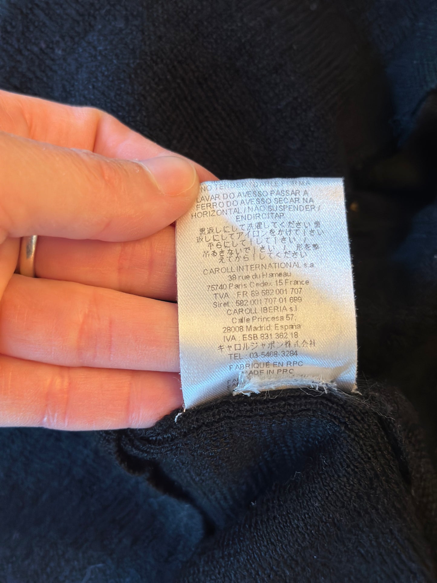 Cardigan noir boutons métal laine T.36