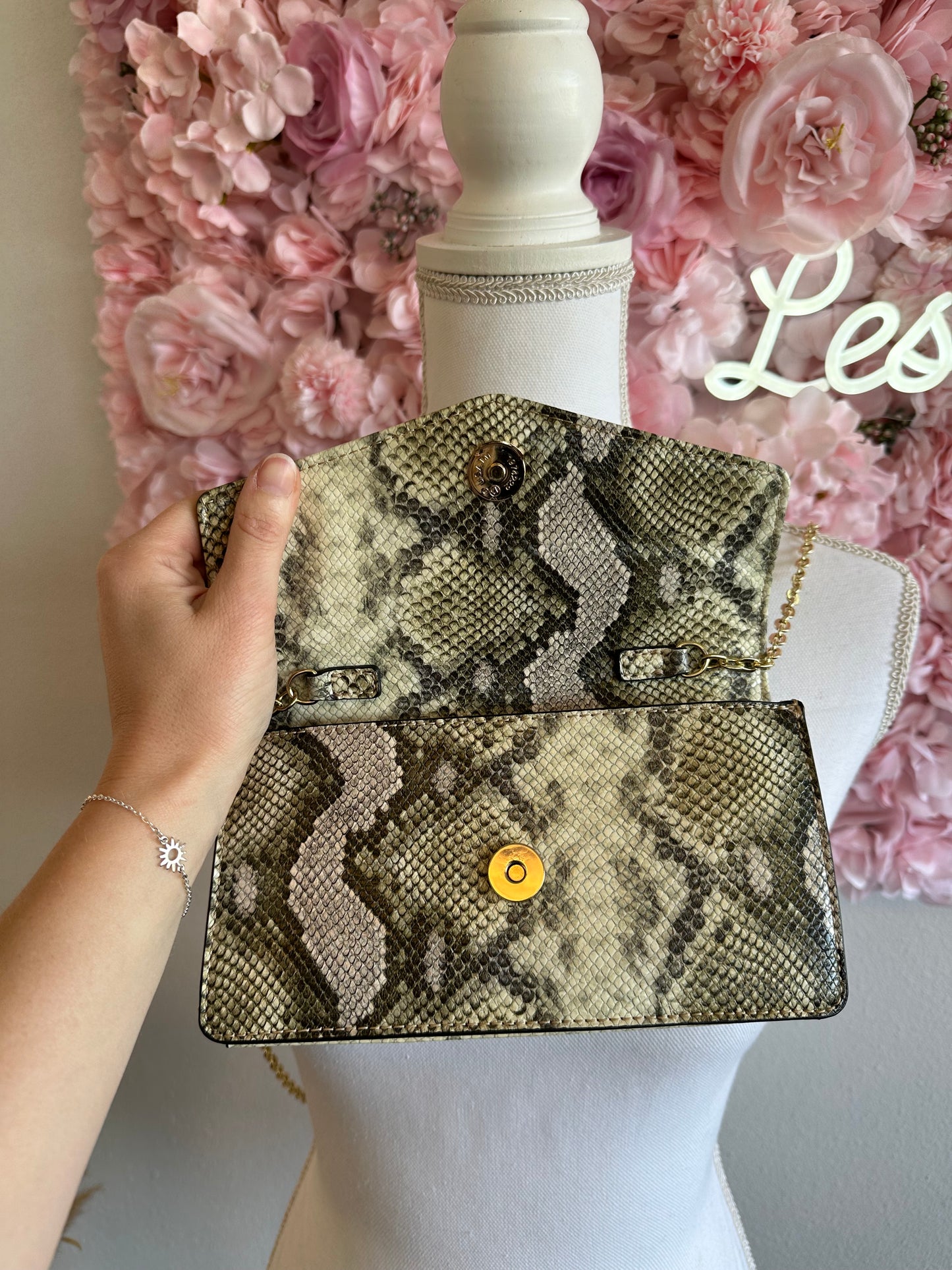 Sac bandoulière en simili cuir imprimé serpent neuf