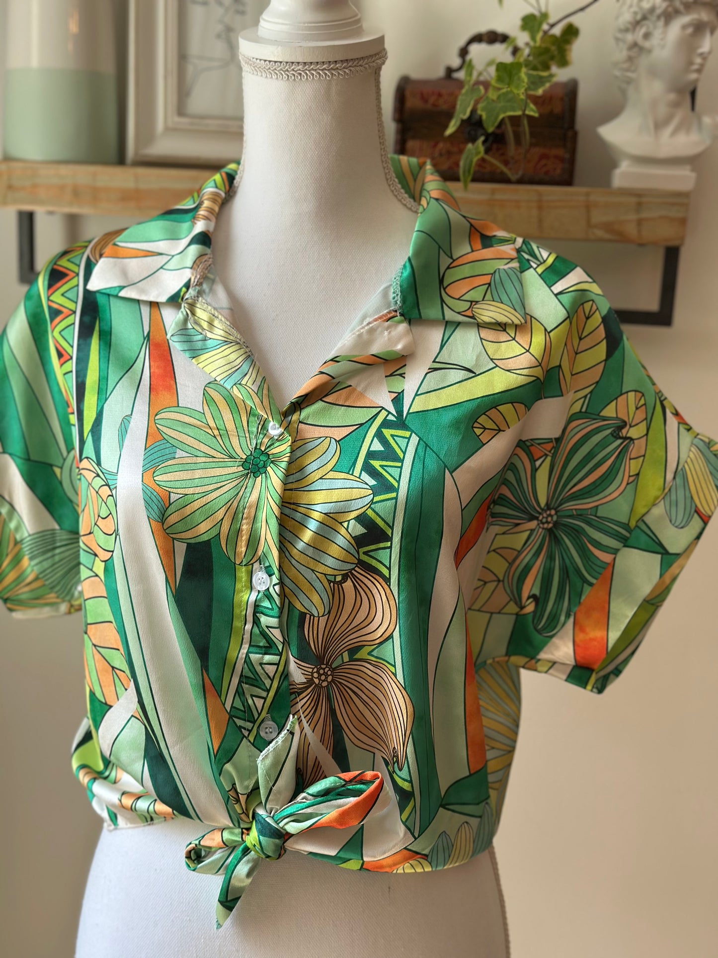 Blouse imprimé tropical T.U