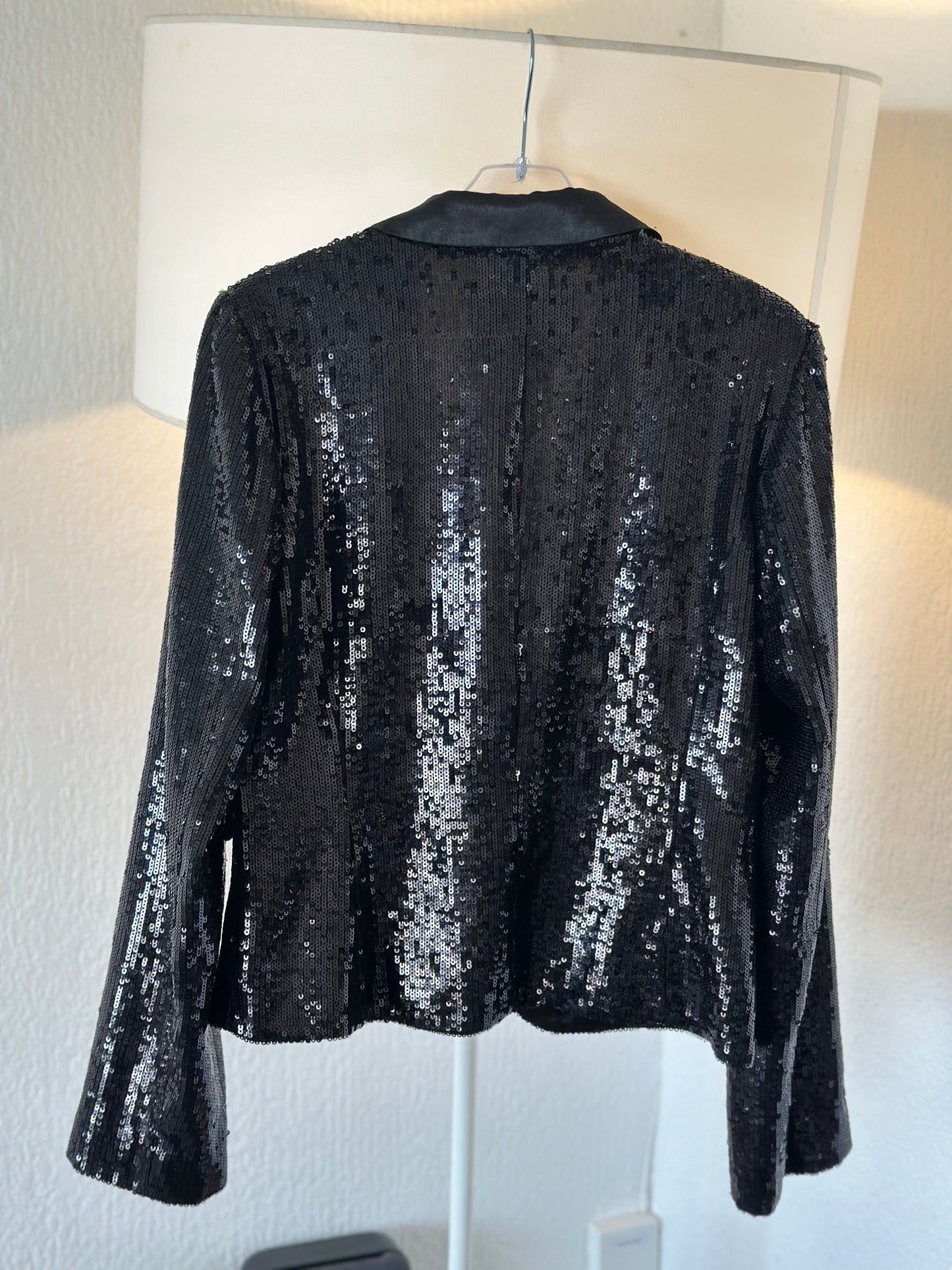 Veste blazer noire élégante à sequins T.40