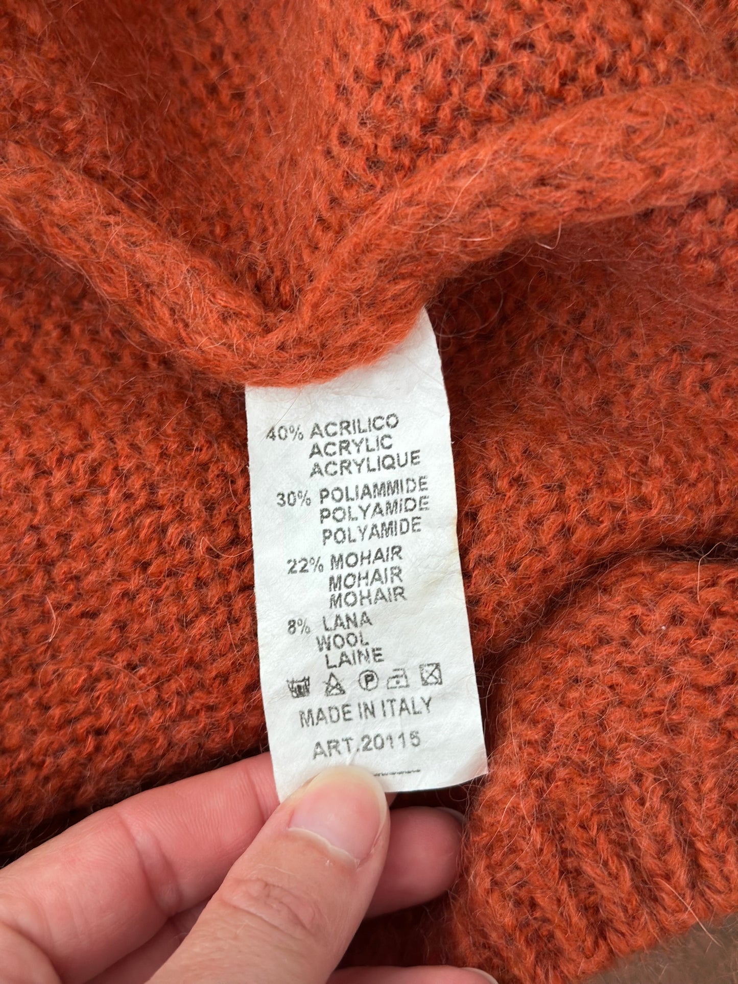 Gilet pull en mohair rouille réversible T.U