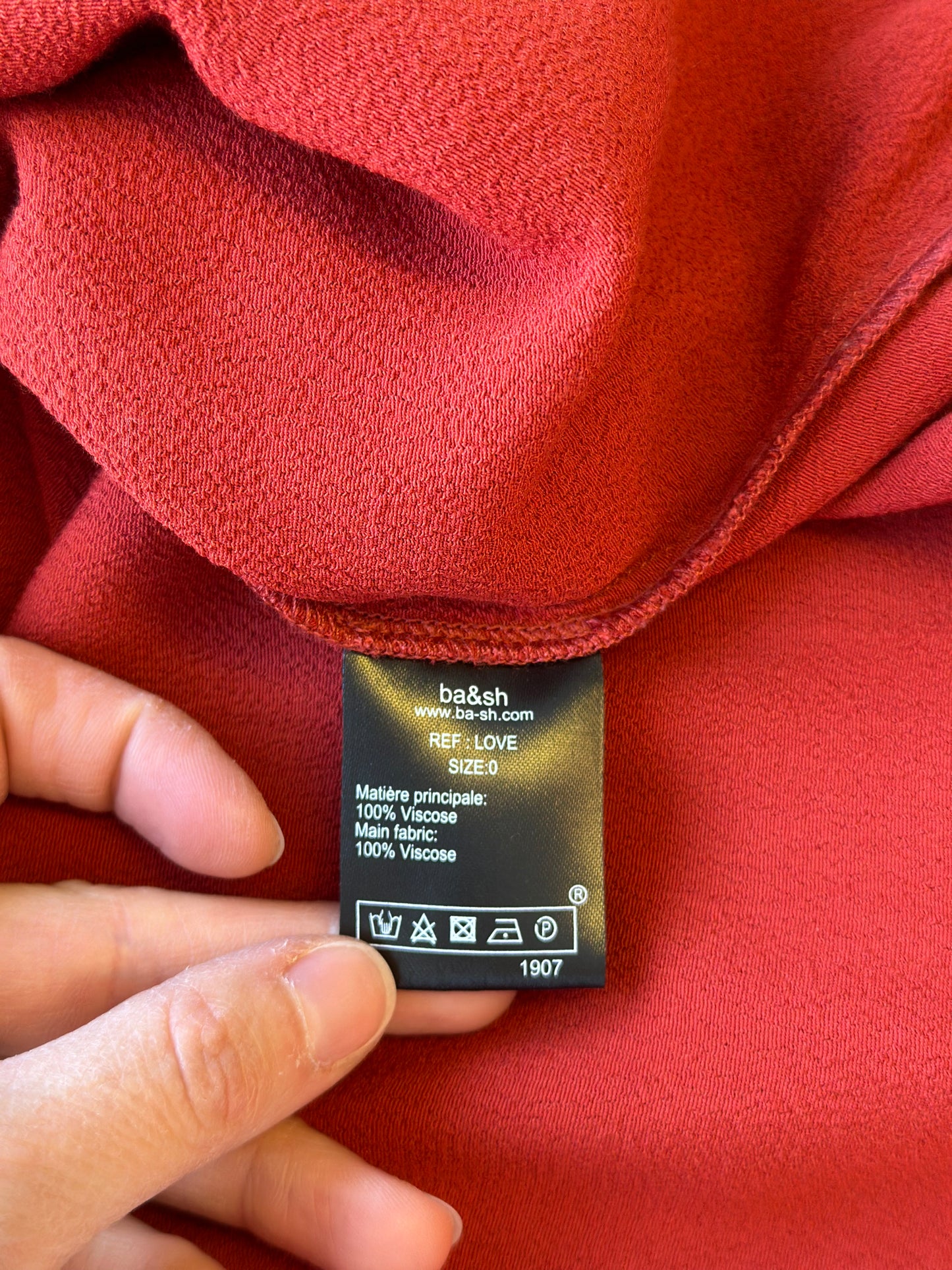 Blouse bohème rouge orangé, T.36/38