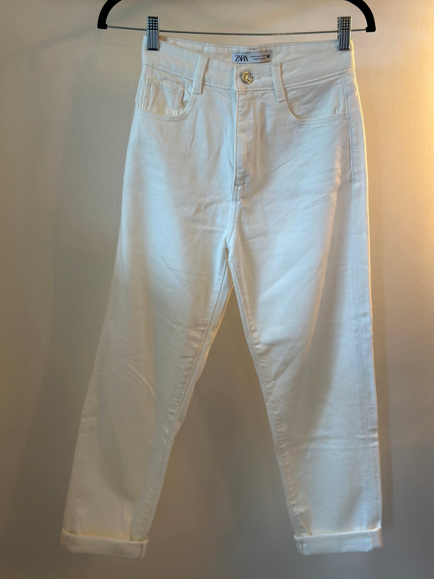 Jean droit blanc écru neuf T.34