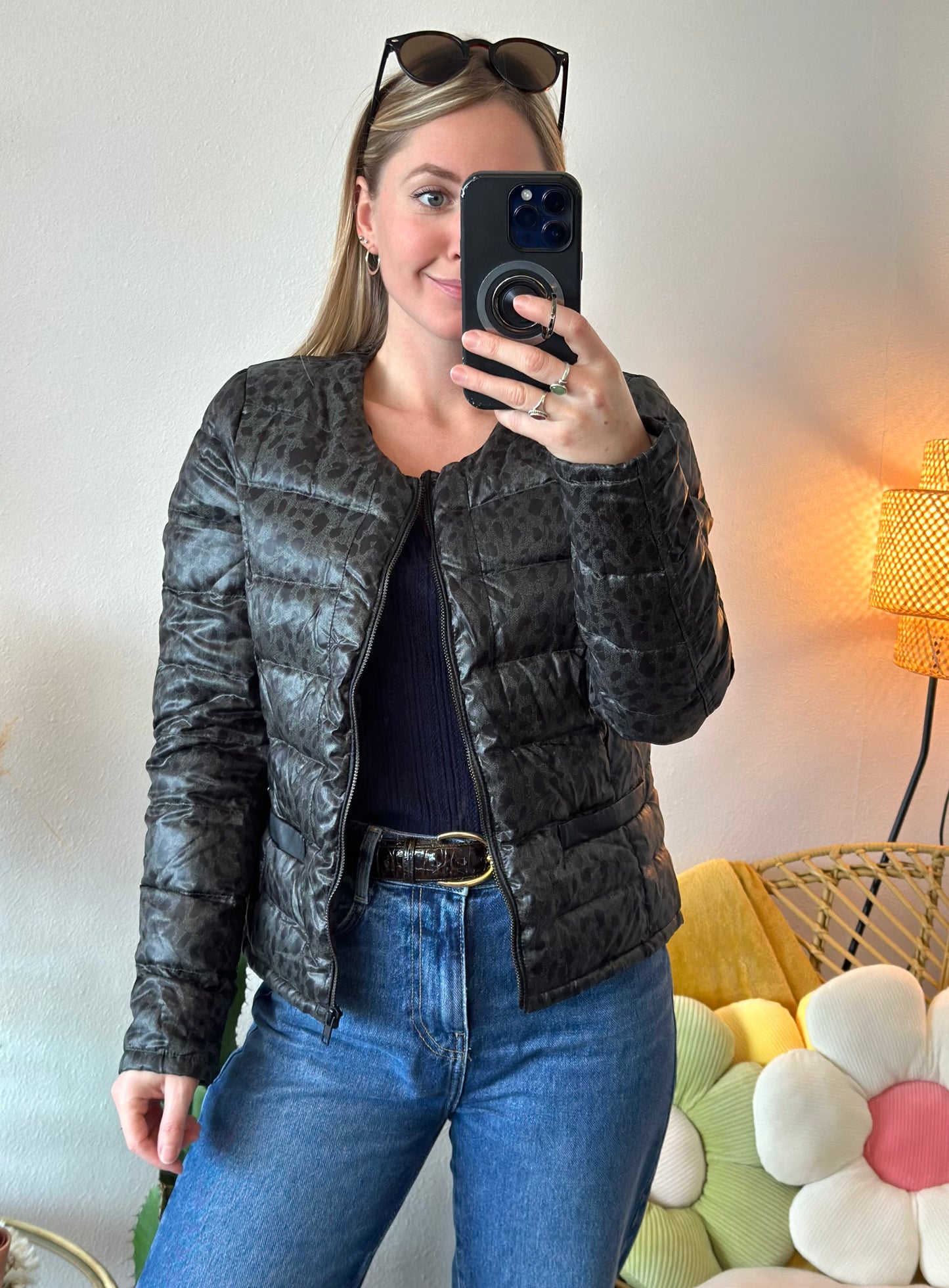 Belle doudoune en duvet imprimé T.38