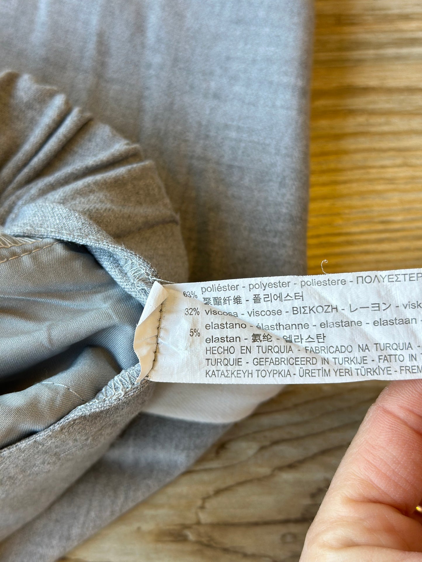Pantalon chino jogger gris et blanc, T.34