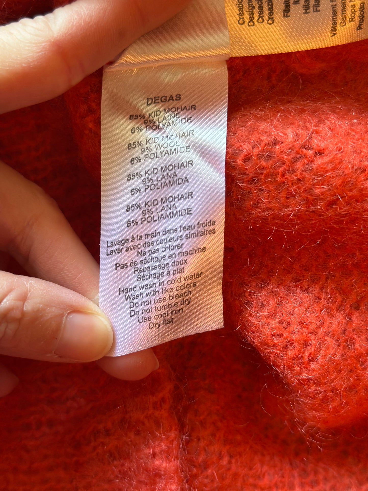 Pull col V uni en mohair T.34