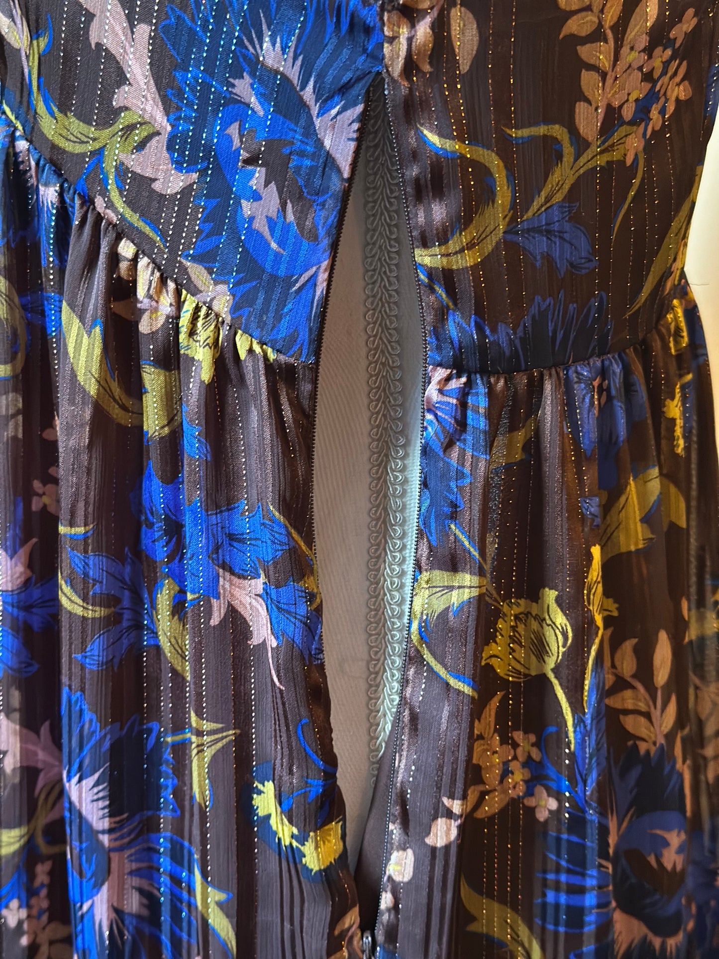 Robe fluide imprimé fleuri lurex T.36