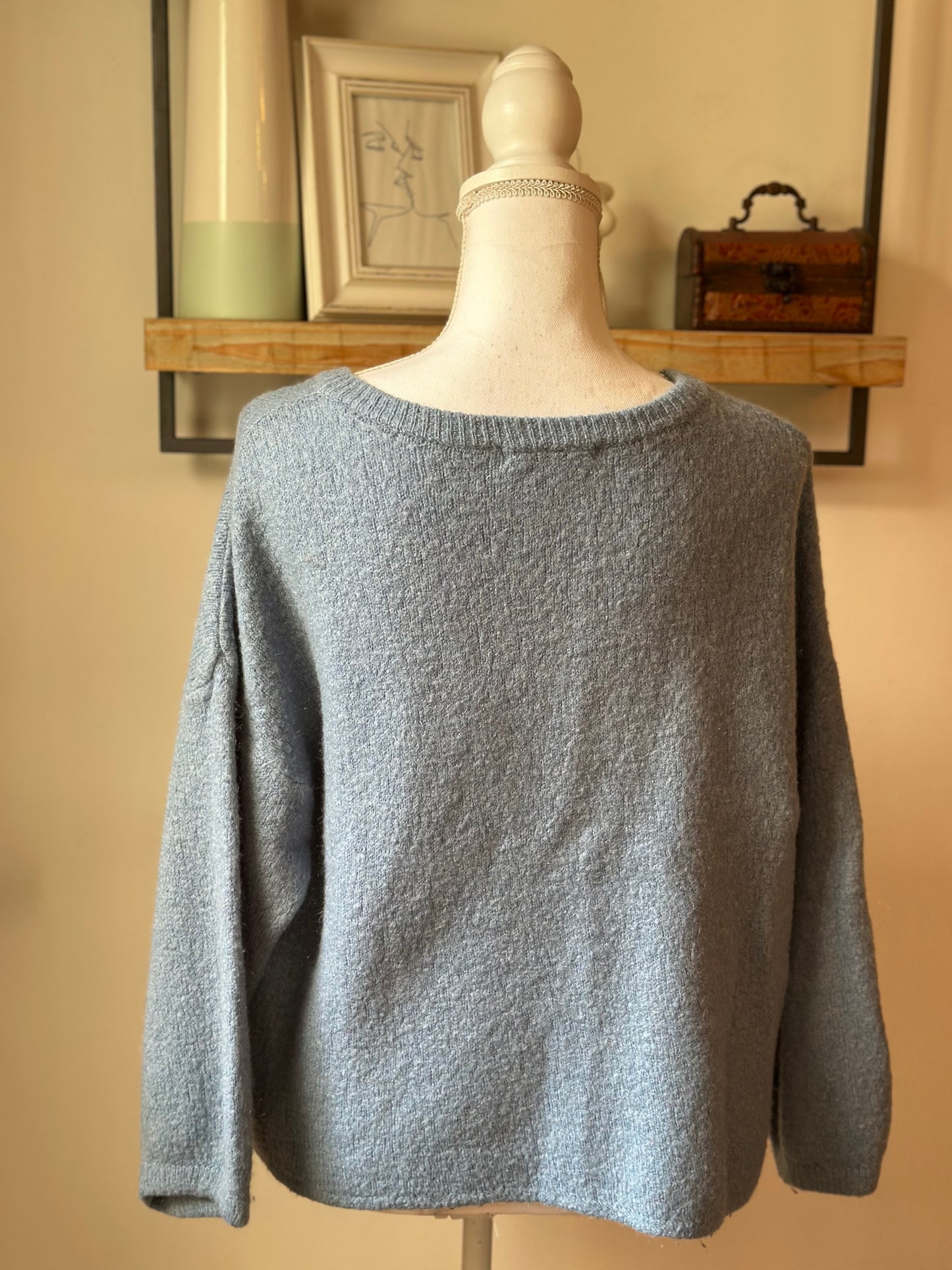 Pull bleu en laine et mohair Alexandre Laurent Paris taille U