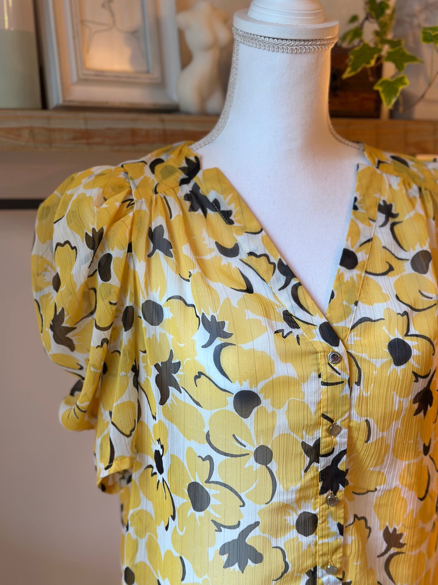 Blouse légère fleurie jaune Morgan – T.34/36