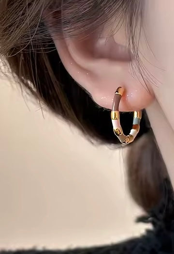 Créoles bambou multicolores en acier inoxydable – diamètre 18 mm