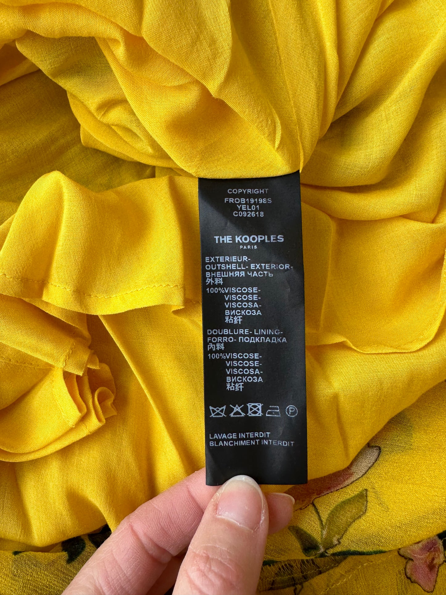 Belle robe jaune à fleurs T.36 neuve