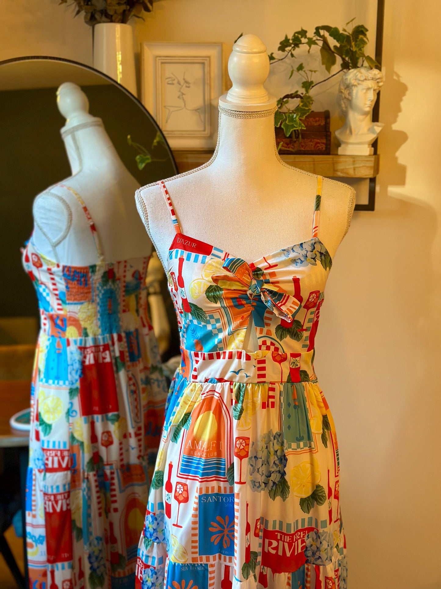 Robe longue imprimée Riviera – neuve, T.36