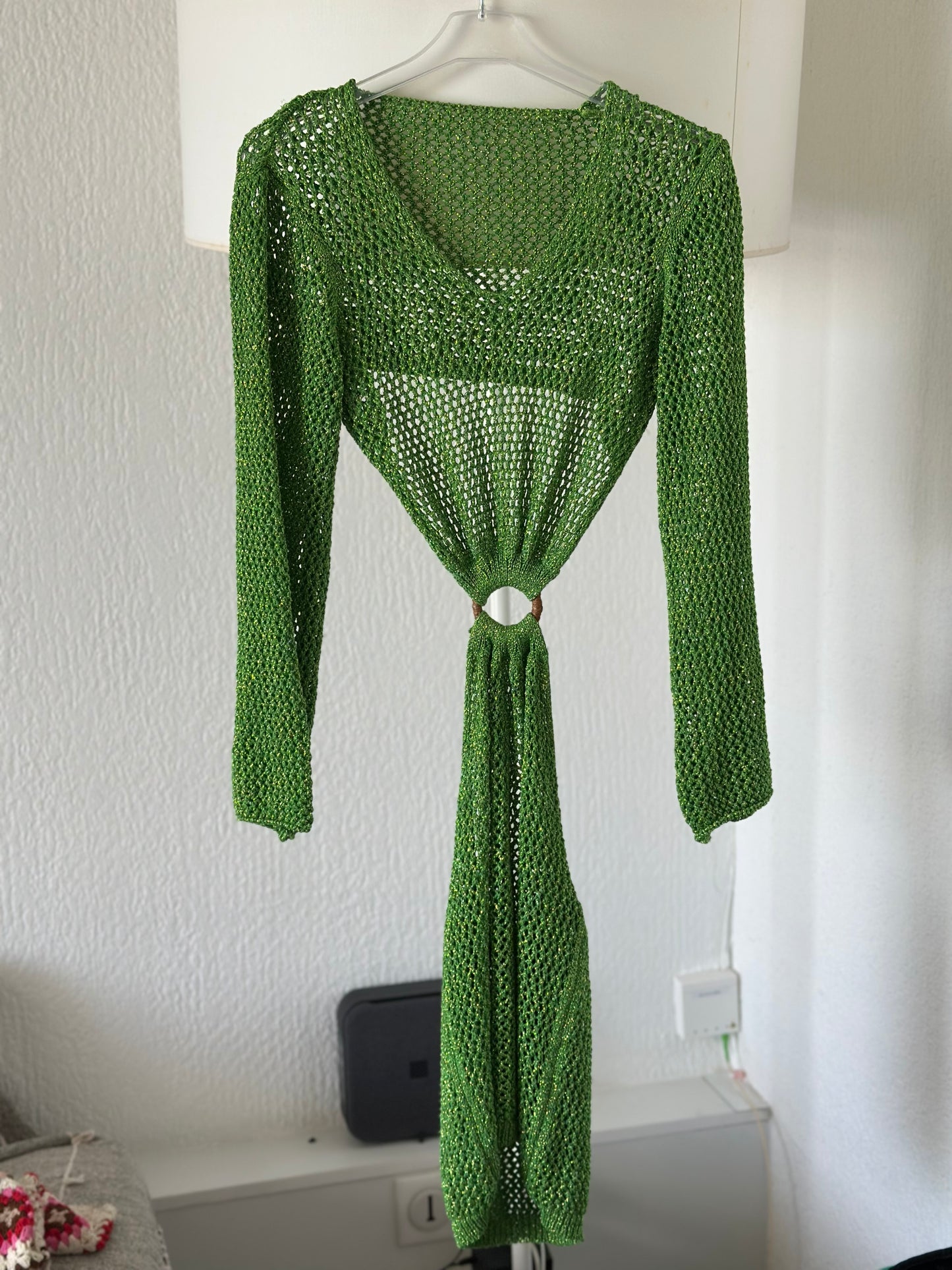 Robe d’été en maille scintillante verte T.36