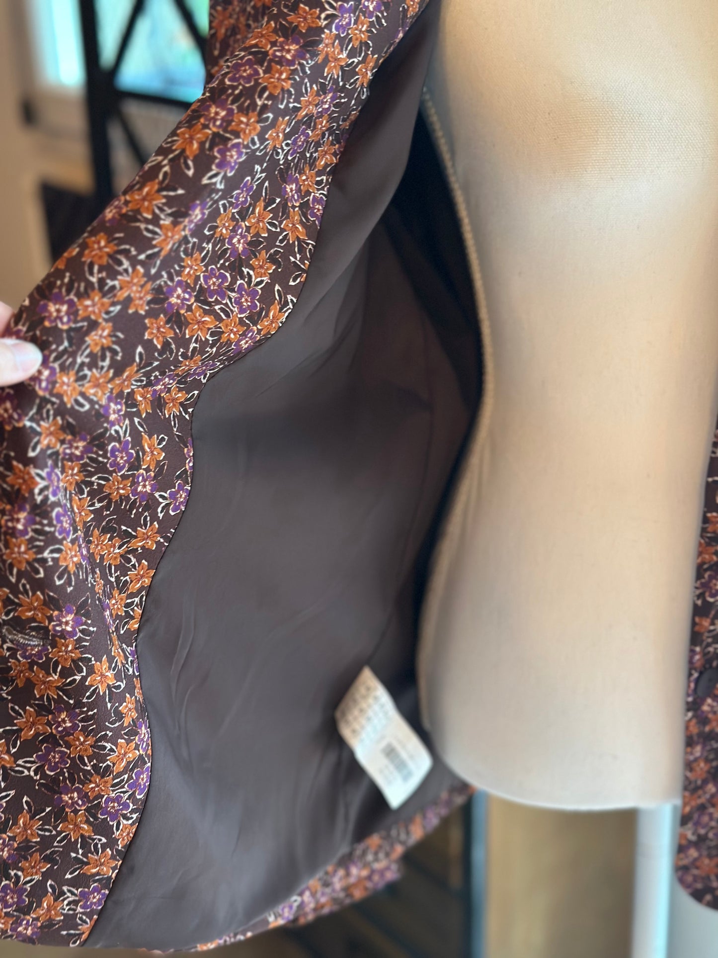 Veste blazer imprimé floral marron T.44