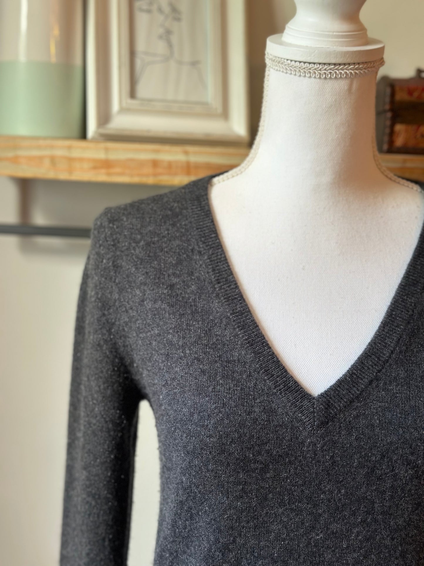 Pull en cachemire gris anthracite T.36