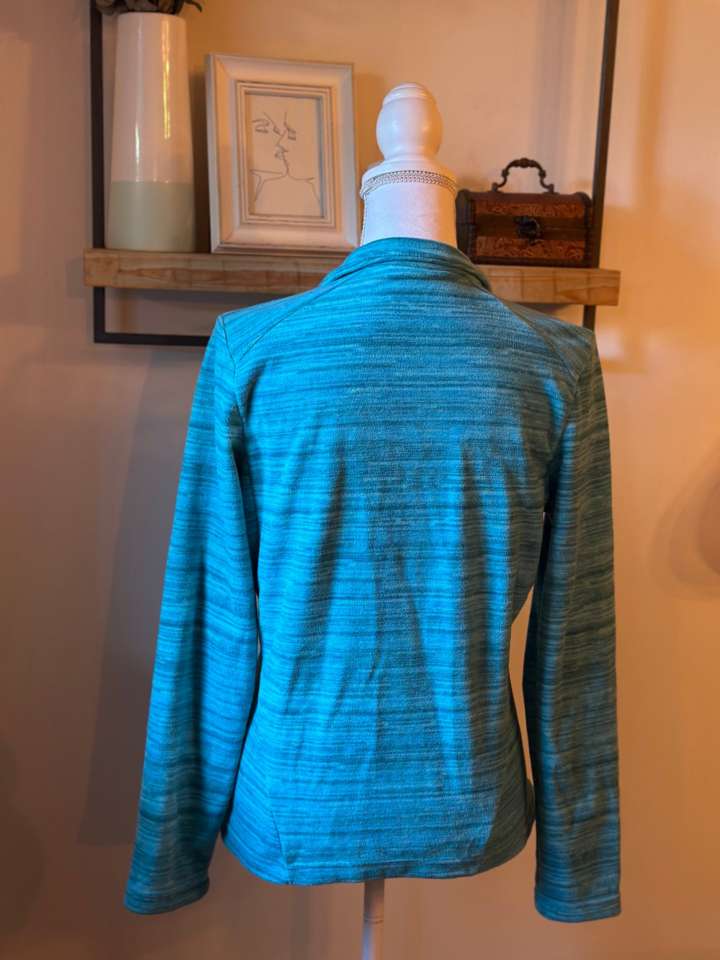 Veste polaire zippée chinée verte T.34